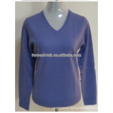 2014 hot blue color contrast cashmere christmas pullover